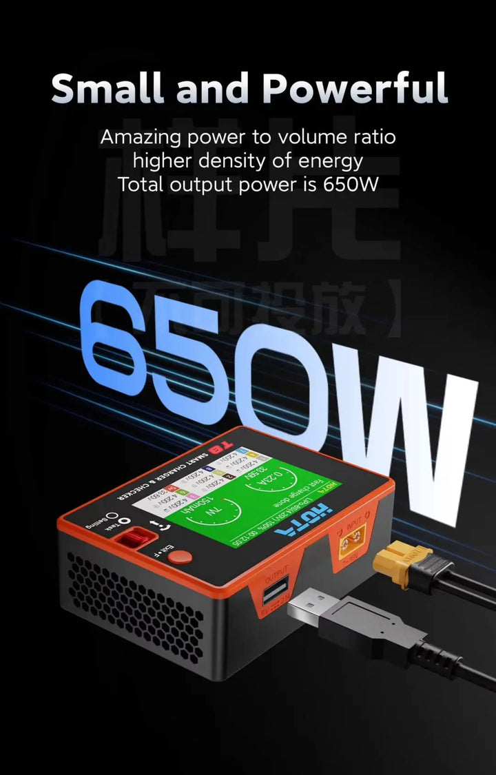 HOTA T8 DC 650W 22A 1-8S LiPo Battery Smart Charger/Checker