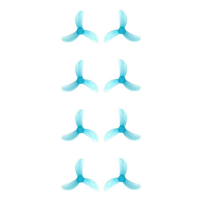 Gemfan 40mm 1608 3-Blade Propeller (Set of 8) - 1.2mm - Clear Blue